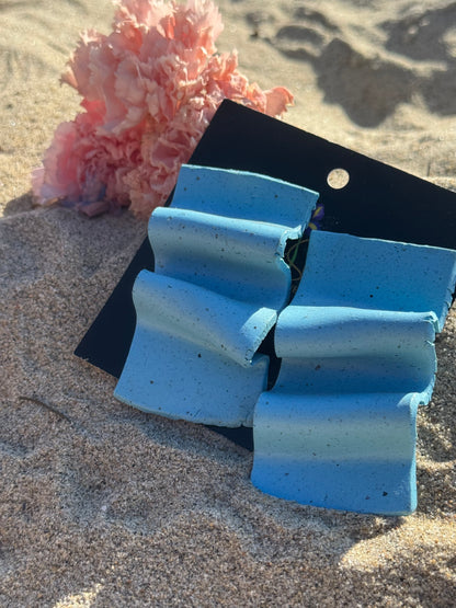 Turquoise Ruffle Earrings