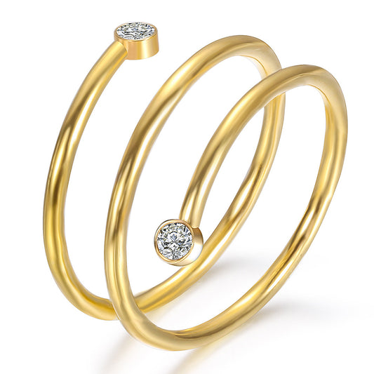 Minimalist Spiral Gemstone Ring