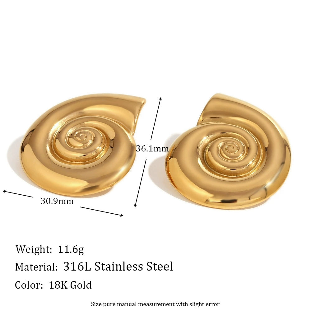 Nautilus Shell Studs