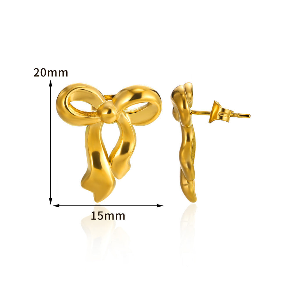 Golden Bow Studs