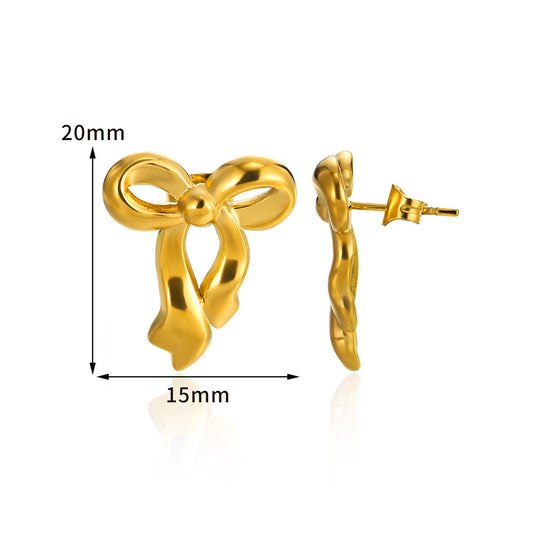 Golden Bow Studs