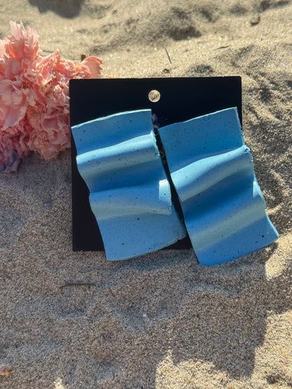 Turquoise Ruffle Earrings
