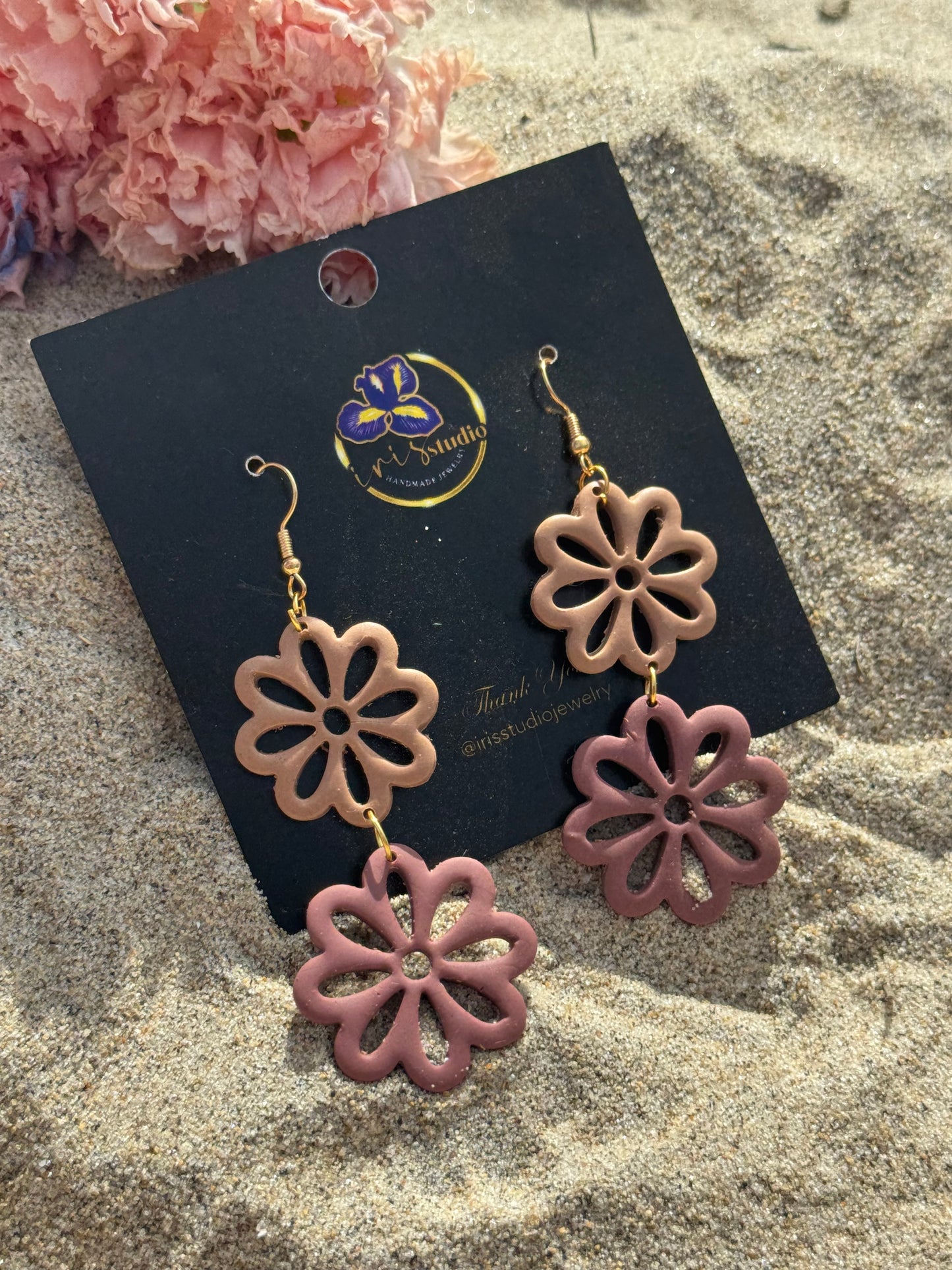 Blooming Daisy Drop Earrings - Handmade Floral Statement Jewelry