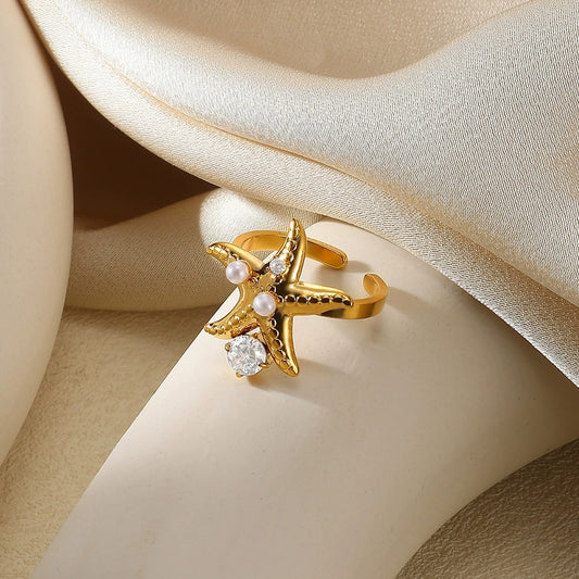 Starfish Pearl Ring