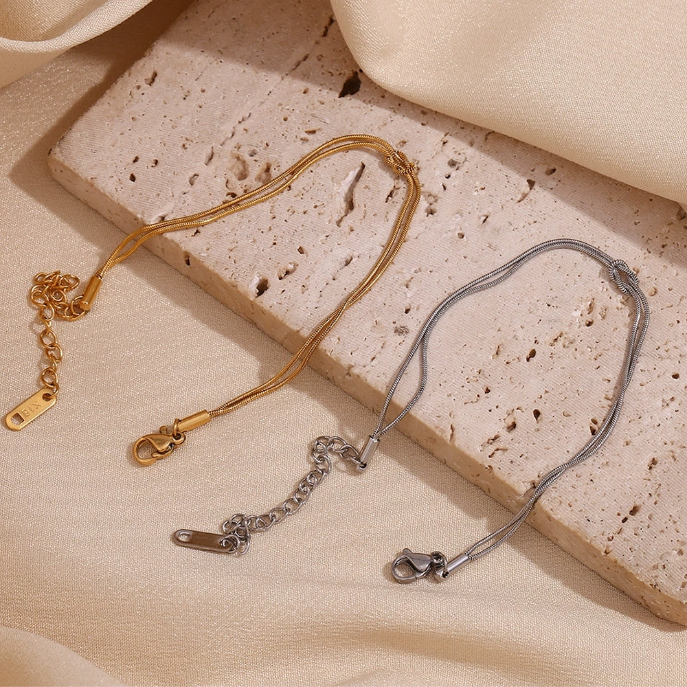 Love Knot Snake Chain Bracelet