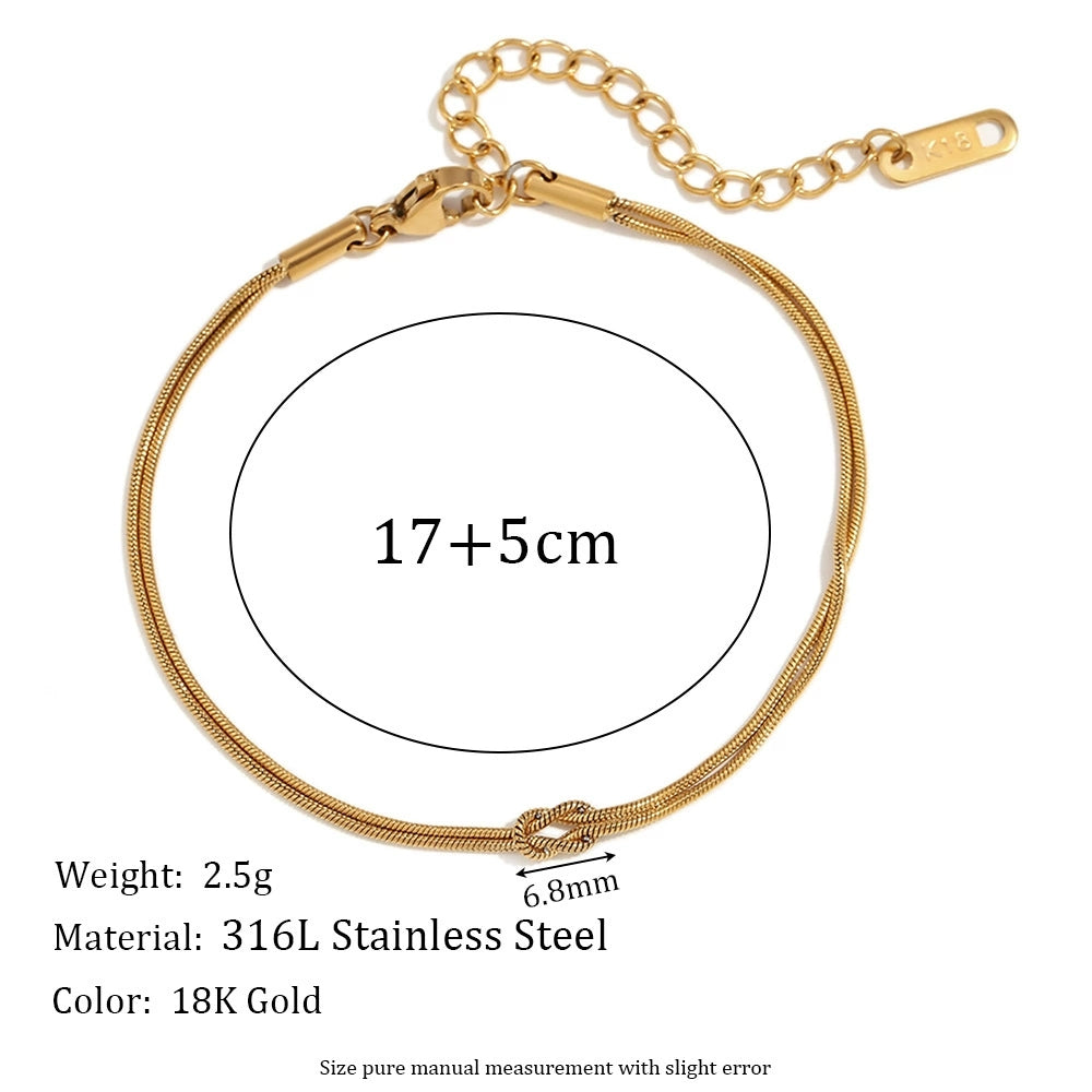 Love Knot Snake Chain Bracelet