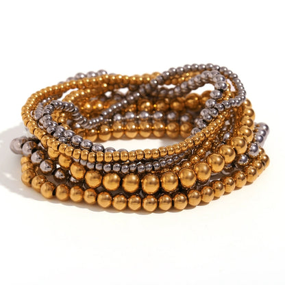 Gold and Silver Beaded Bracelets