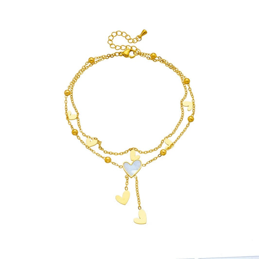 Heartstring Layered Anklet