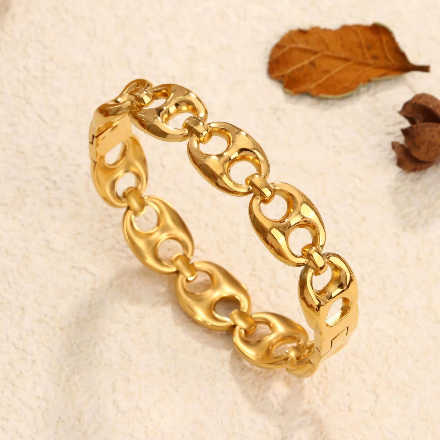 Puffed Link Chain Bracelet
