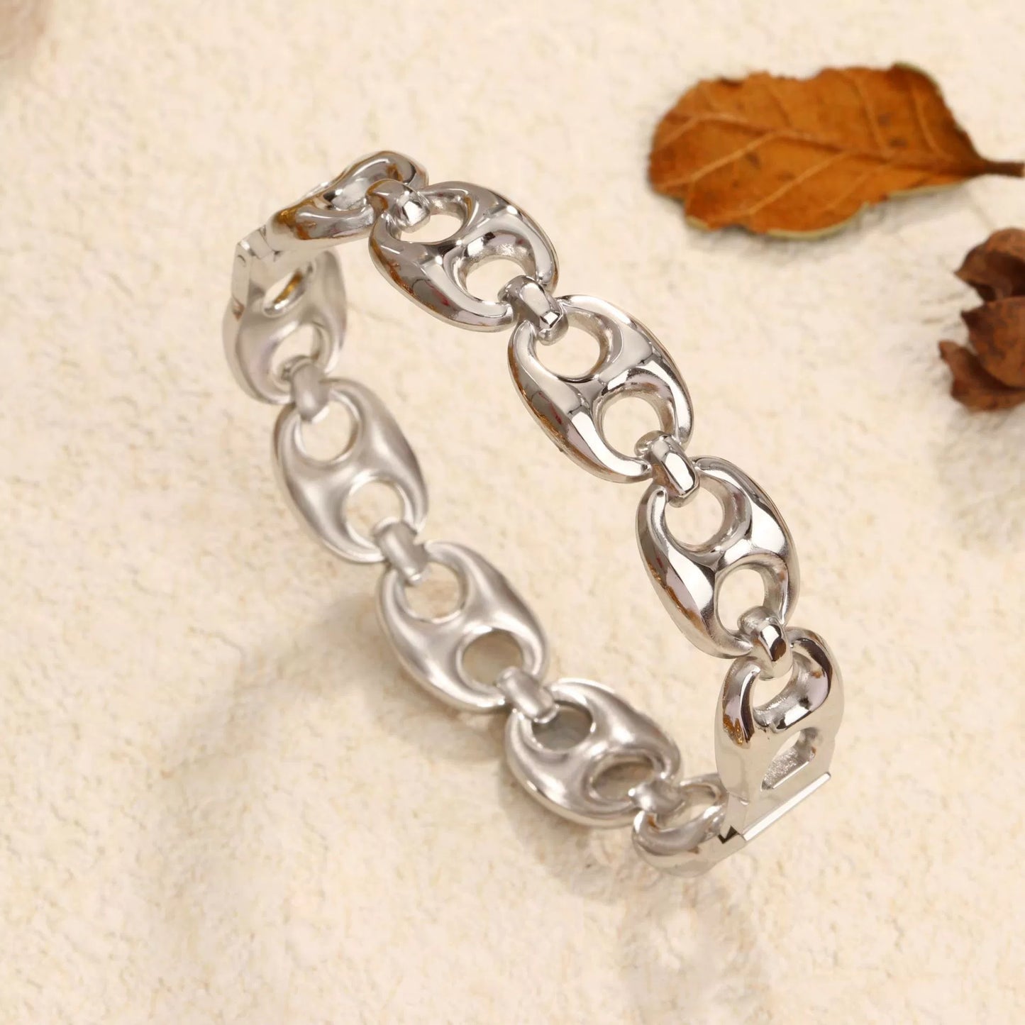 Puffed Link Chain Bracelet
