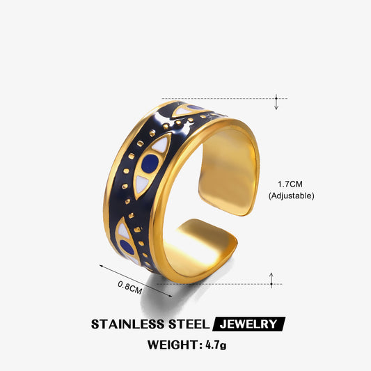 Black Celestial Evil Eye Ring