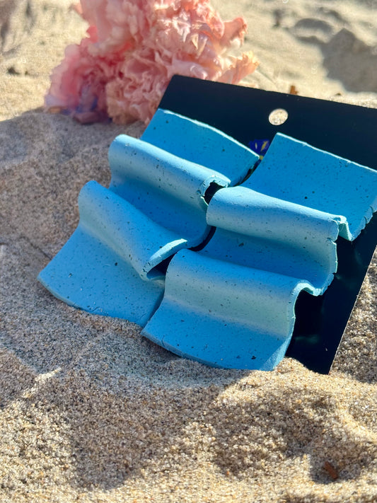 Turquoise Ruffle Earrings