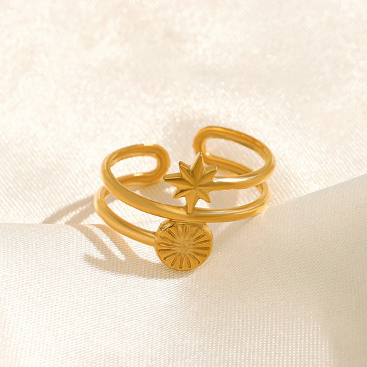 Sun and Star Wrap Ring