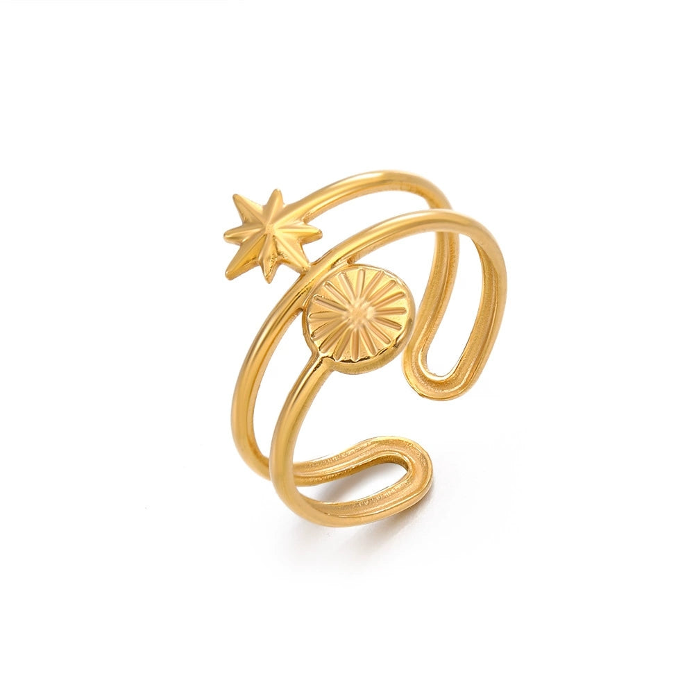Sun and Star Wrap Ring