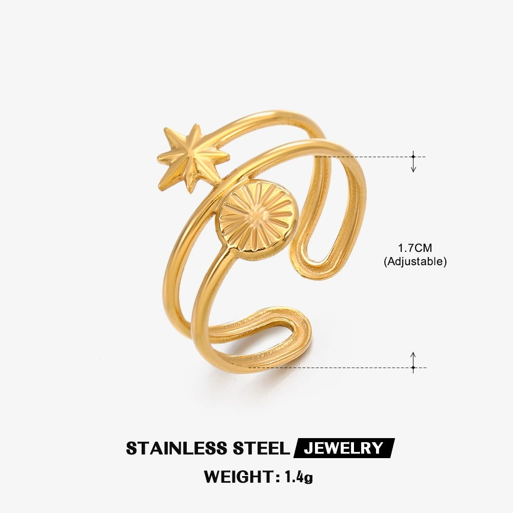 Sun and Star Wrap Ring