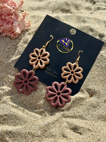 Blooming Daisy Drop Earrings - Handmade Floral Statement Jewelry