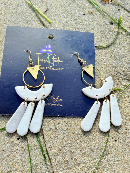 Boho Fringe Chandelier Earrings - Handmade Statement Jewelry