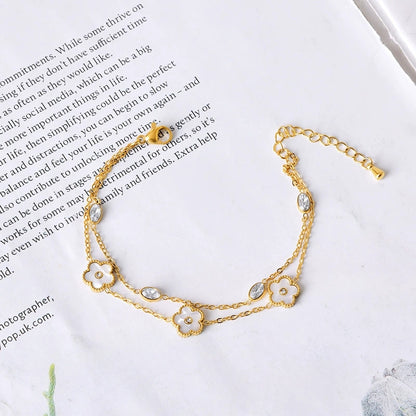 Double Chain Charm Bracelet