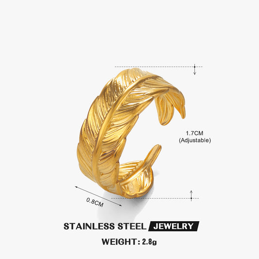 Golden Feather Ring
