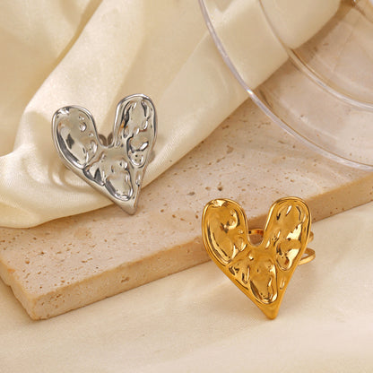 Silver Heart Cutout Ring