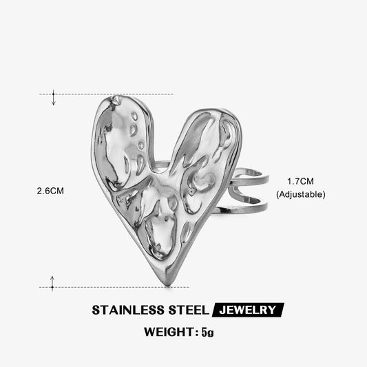 Silver Heart Cutout Ring