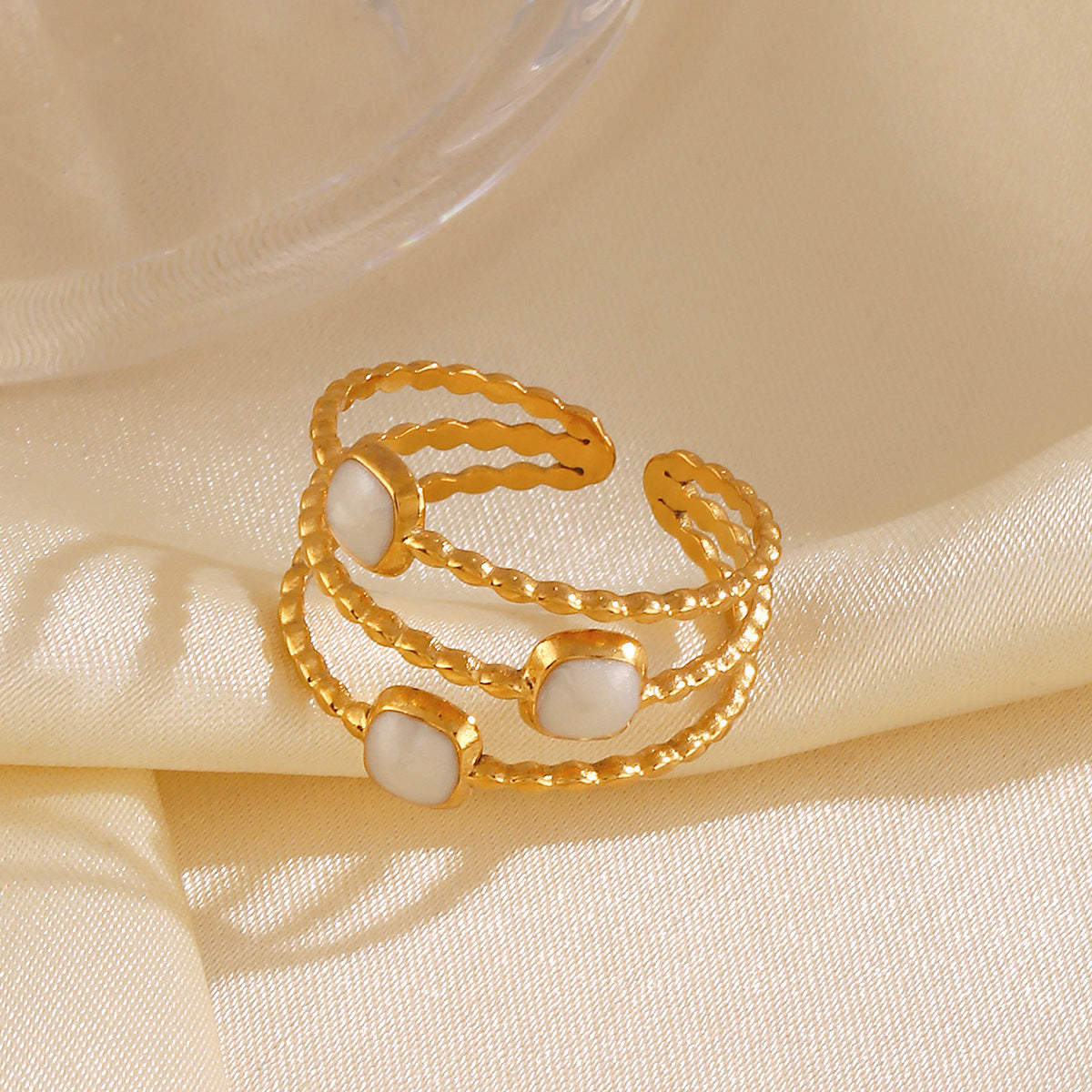 Rope and Pearl Ring
