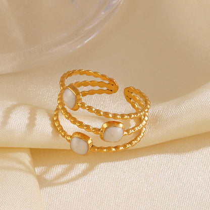 Rope and Pearl Ring