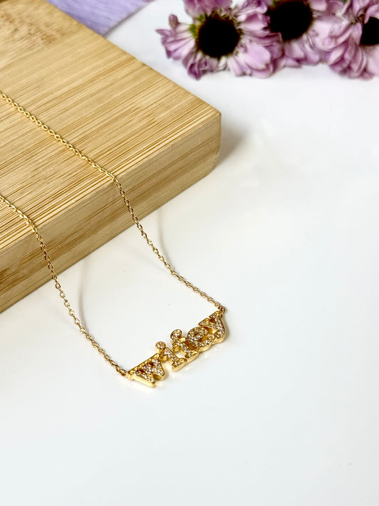 Wifey Necklace | Sterling Silver or 18K Gold Plated with Cubic Zirconia