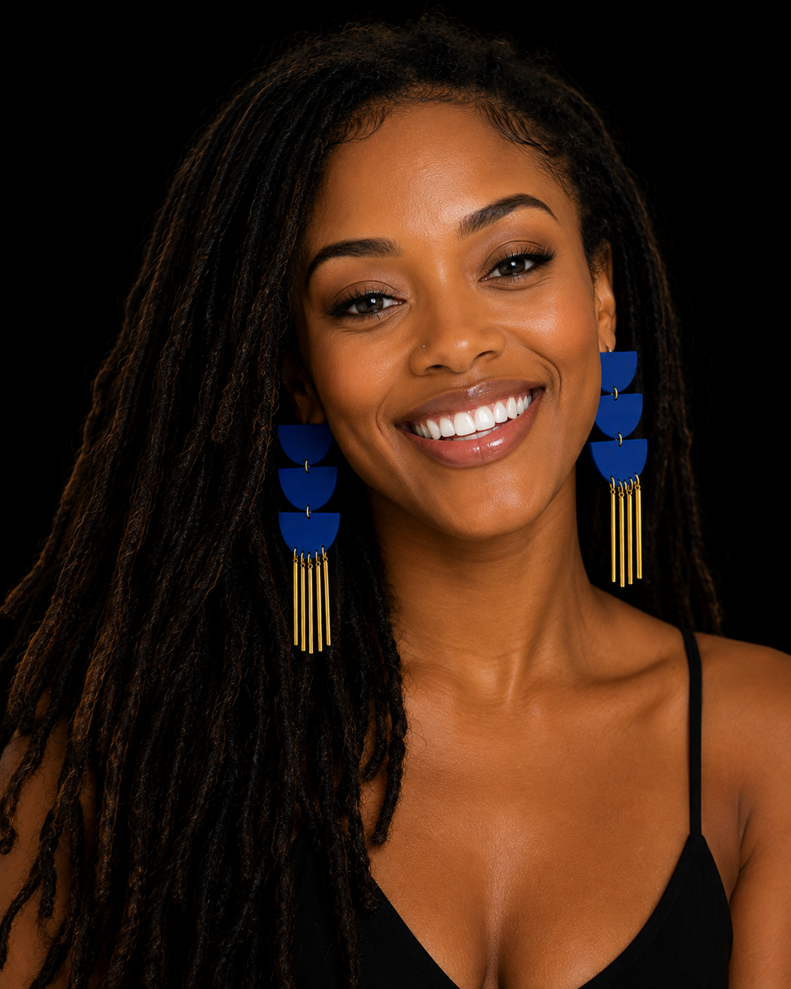 Royal Blue Fringe Earrings