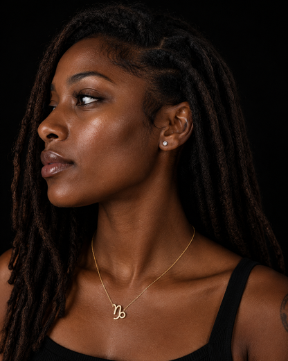 Gold Stainless Steel Zodiac Symbol Necklace – Adjustable & Timeless