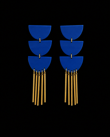 Royal Blue Fringe Earrings