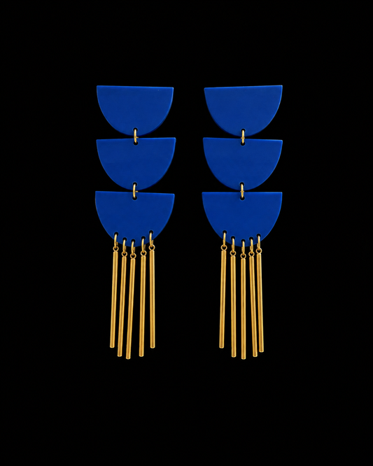 Royal Blue Fringe Earrings