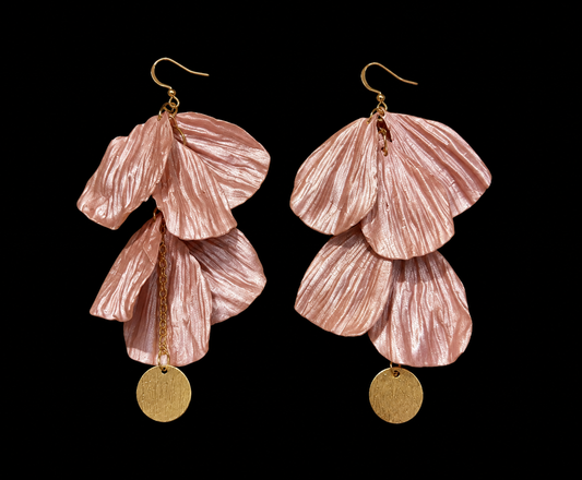 Rose Gold Tiered Petal Earrings