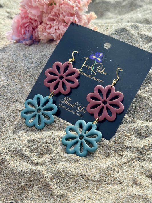 Blooming Daisy Drop Earrings - Handmade Floral Statement Jewelry