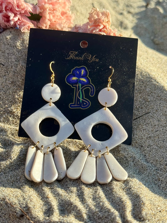 Shell Drop Earrings - Handmade Statement Jewelry