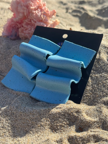 Turquoise Ruffle Earrings