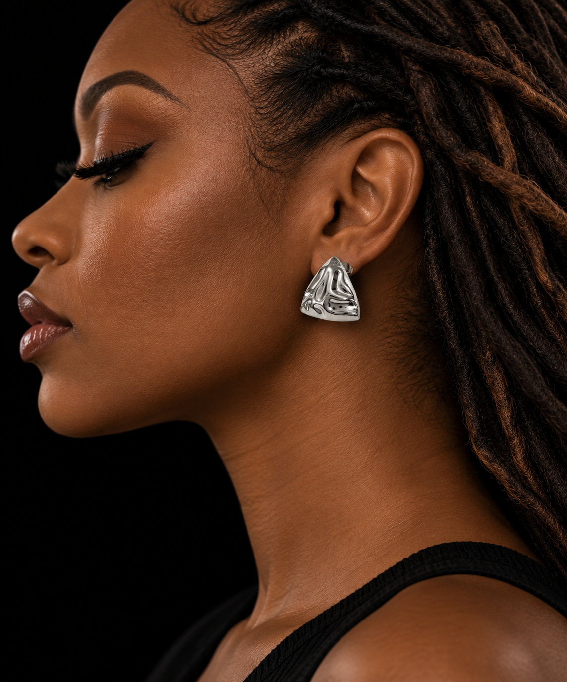 Molten Triangle Earrings | Stainless Steel | Tarnish Resistant | Hypoallergenic