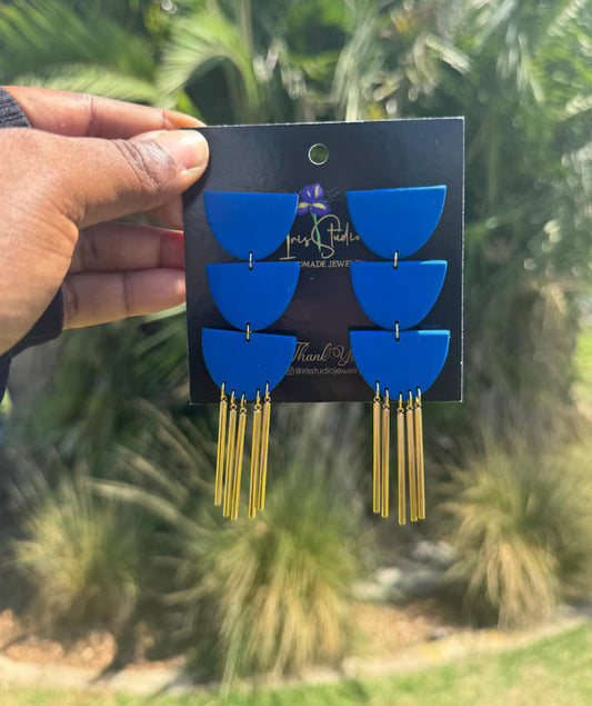 Royal Blue Fringe Earrings