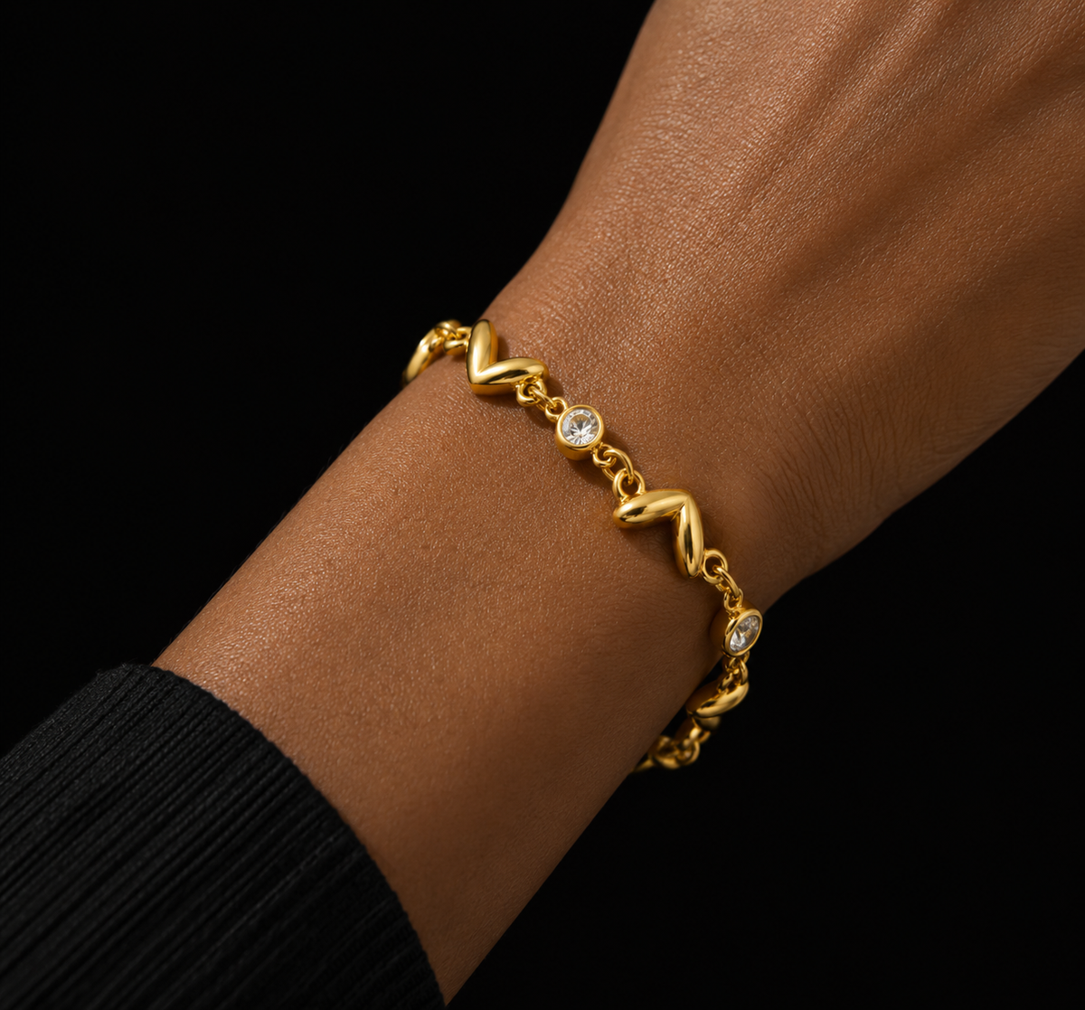 Heart Link Bracelet | Stainless Steel | Tarnish Resistant | Hypoallergenic