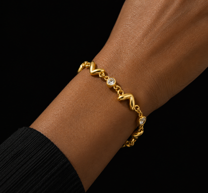 Heart Link Bracelet | Stainless Steel | Tarnish Resistant | Hypoallergenic