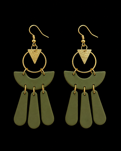 Boho Fringe Chandelier Earrings - Handmade Statement Jewelry