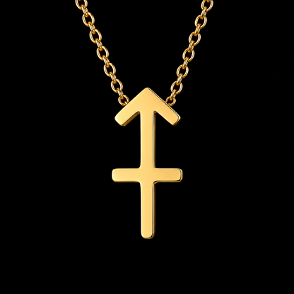 Gold Stainless Steel Zodiac Symbol Necklace – Adjustable & Timeless