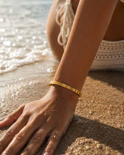 Roman Numeral Bangle | Stainless Steel | Tarnish Resistant | Hypoallergenic