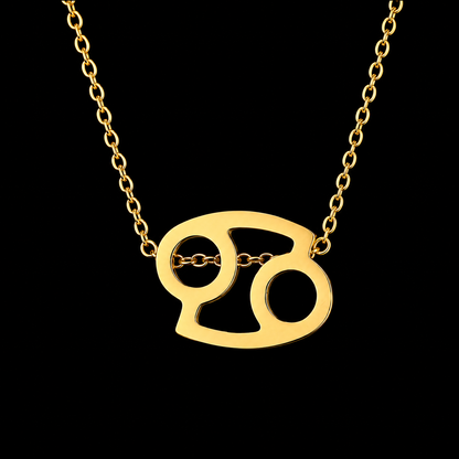 Gold Stainless Steel Zodiac Symbol Necklace – Adjustable & Timeless