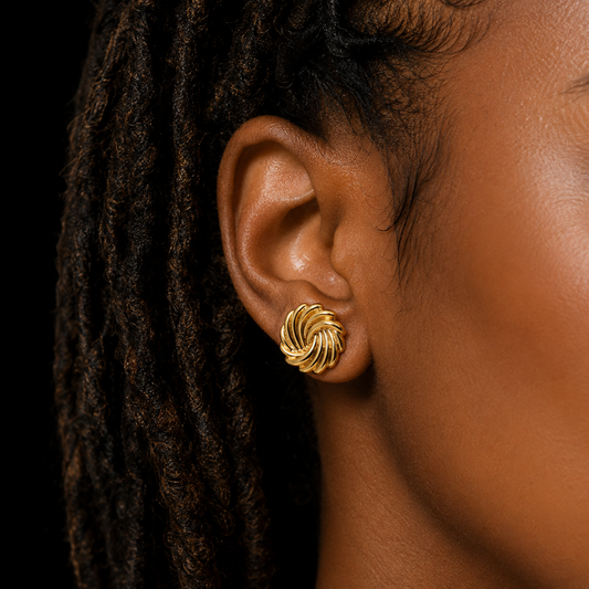 Golden Swirl Studs