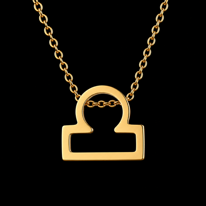 Gold Stainless Steel Zodiac Symbol Necklace – Adjustable & Timeless