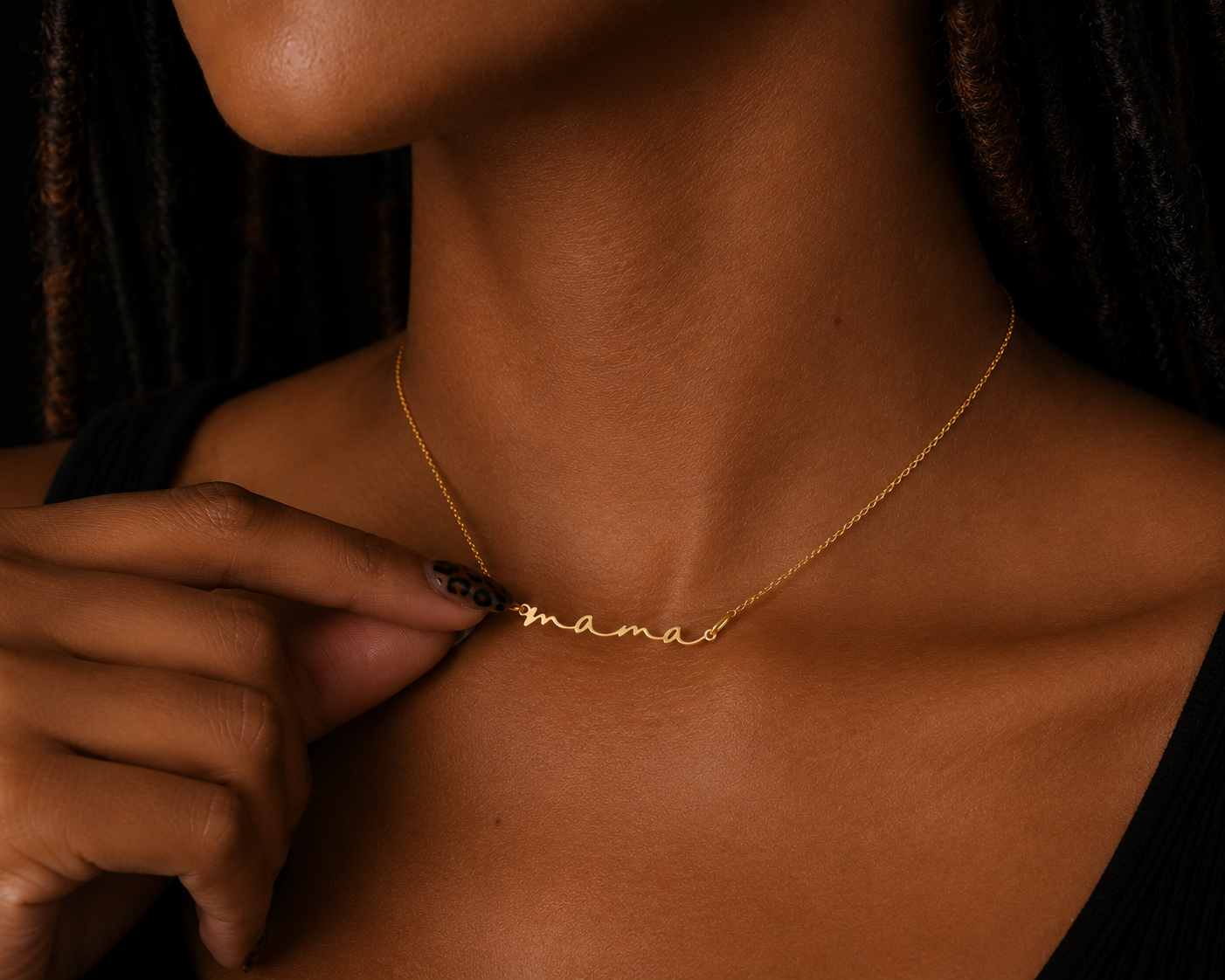 Stainless Steel Dainty Mama Necklace