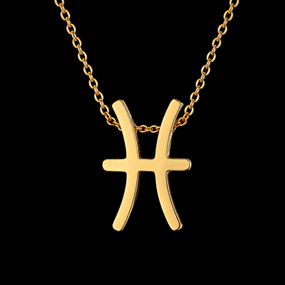 Gold Stainless Steel Zodiac Symbol Necklace – Adjustable & Timeless