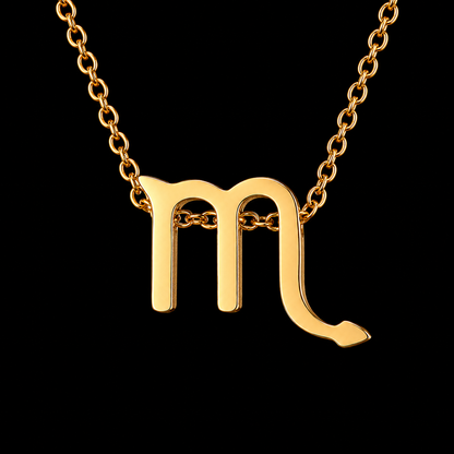 Gold Stainless Steel Zodiac Symbol Necklace – Adjustable & Timeless