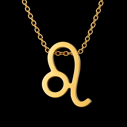 Gold Stainless Steel Zodiac Symbol Necklace – Adjustable & Timeless